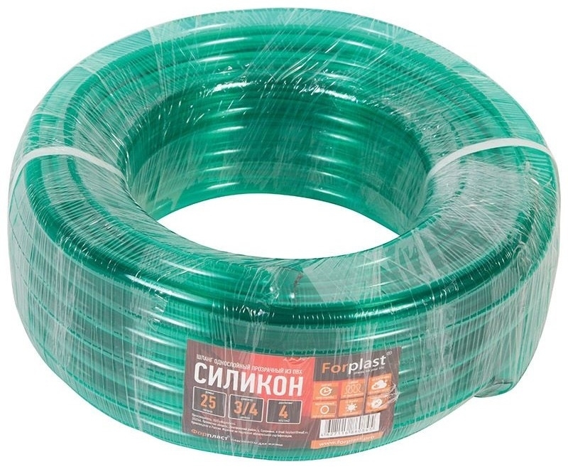 Шланг поливочный ForPlast / ФорПласт Силикон неармированный, из ПВХ, диаметр 3/4дюйма, 25м / все для сад