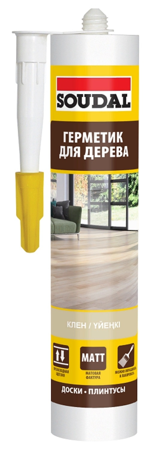 Герметик акриловый Soudal / Судал паркетный, цвет клен, 280мл / строительство и ремонт