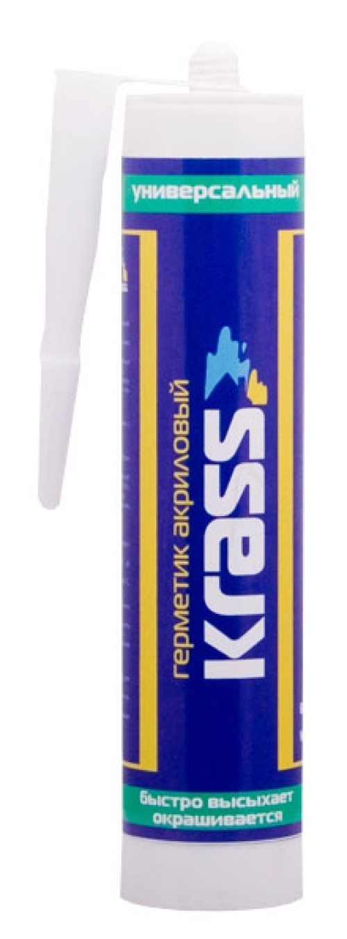Герметик акриловый Krass / Красс универсальный, белый, 300мл / строительство и ремонт