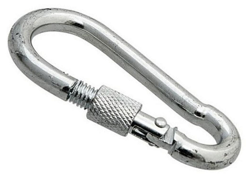 Карабин Fixbox / Фиксбокс с предохранительной гайкой, из оцинкованной стали, 8мм / такелаж