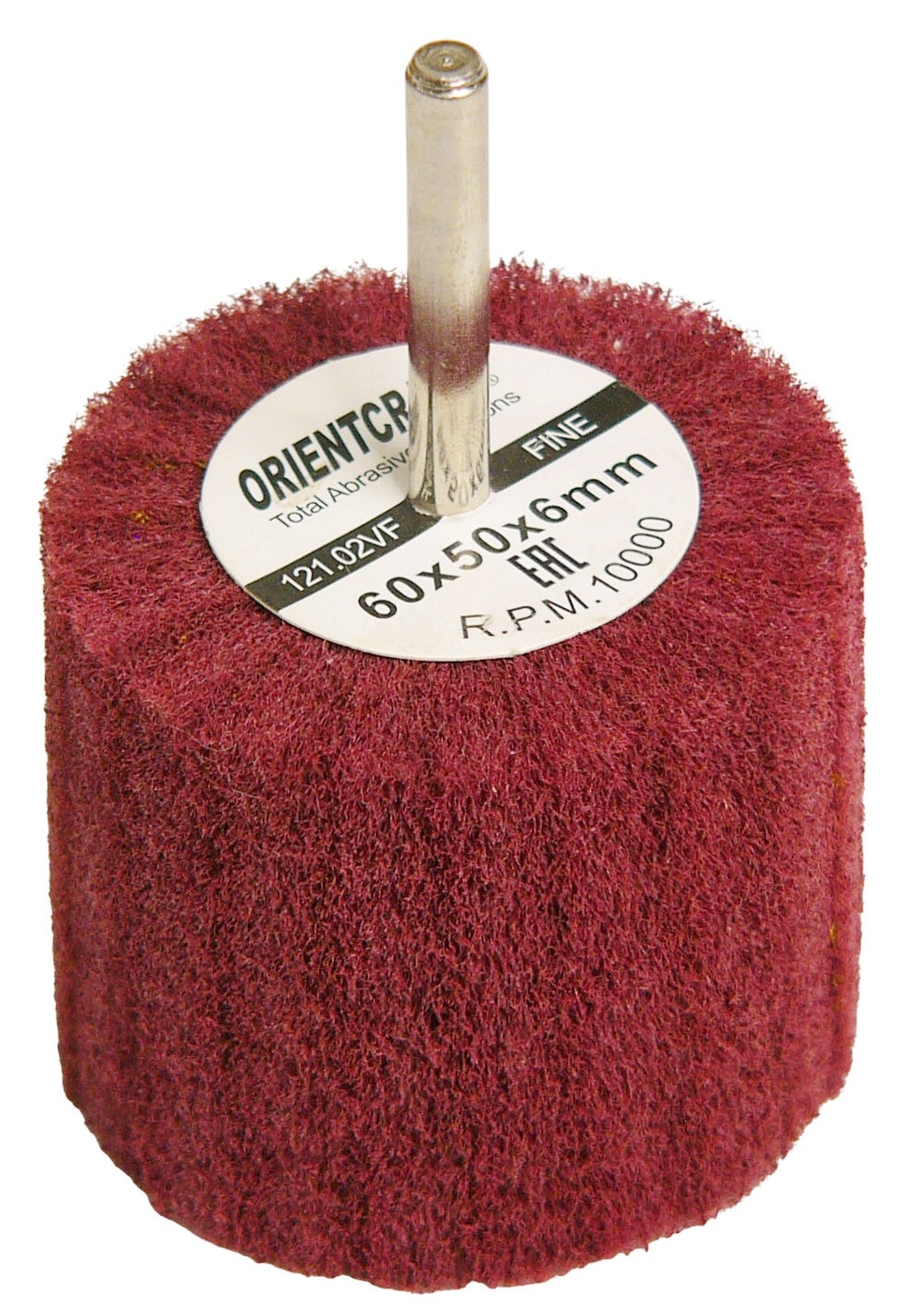 Головка шлифовальная ORIENTCAFT / Ориенткрафт лепестковая, из нетканого материала, диаметр 60мм, толщина 50мм, зернистость P400 / оснастка