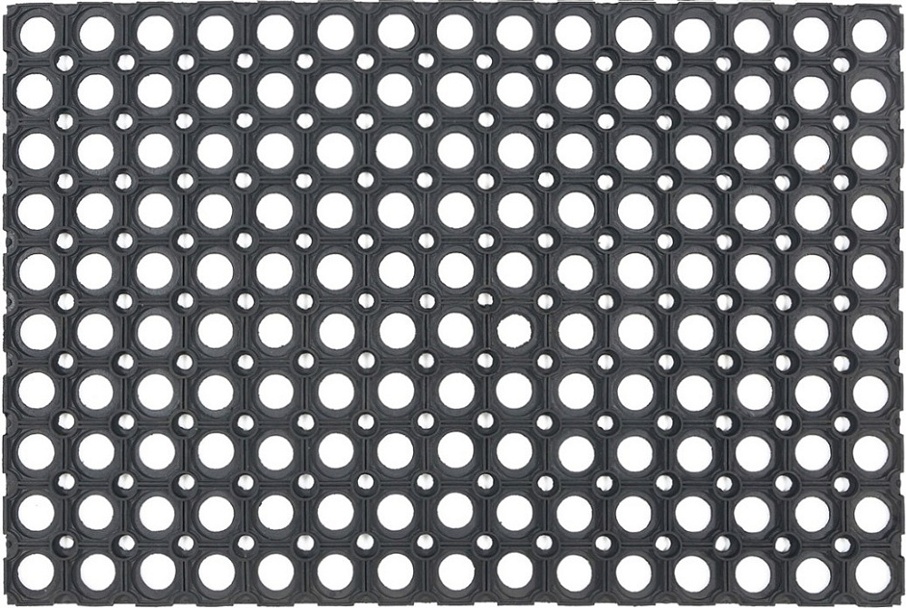 Коврик придверный Sunstep / Санстеп грязесборный, для помещений и улицы, резиновый, черный, 100х150х1.6см / товары для дома