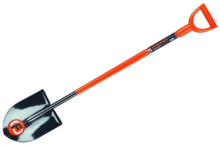 Лопата штыковая FINLAND / Финланд сварная, с черенком, из стали, 124см / садовый инструмент