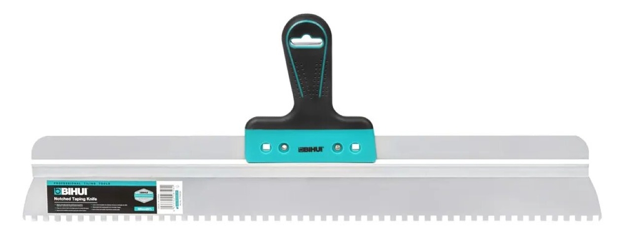 Шпатель зубчатый BIHUI / Бихай для штукатурно-отделочных работ, из нержавеющей стали, серый, зуб 6мм, 600×50мм / инструменты, гребенка