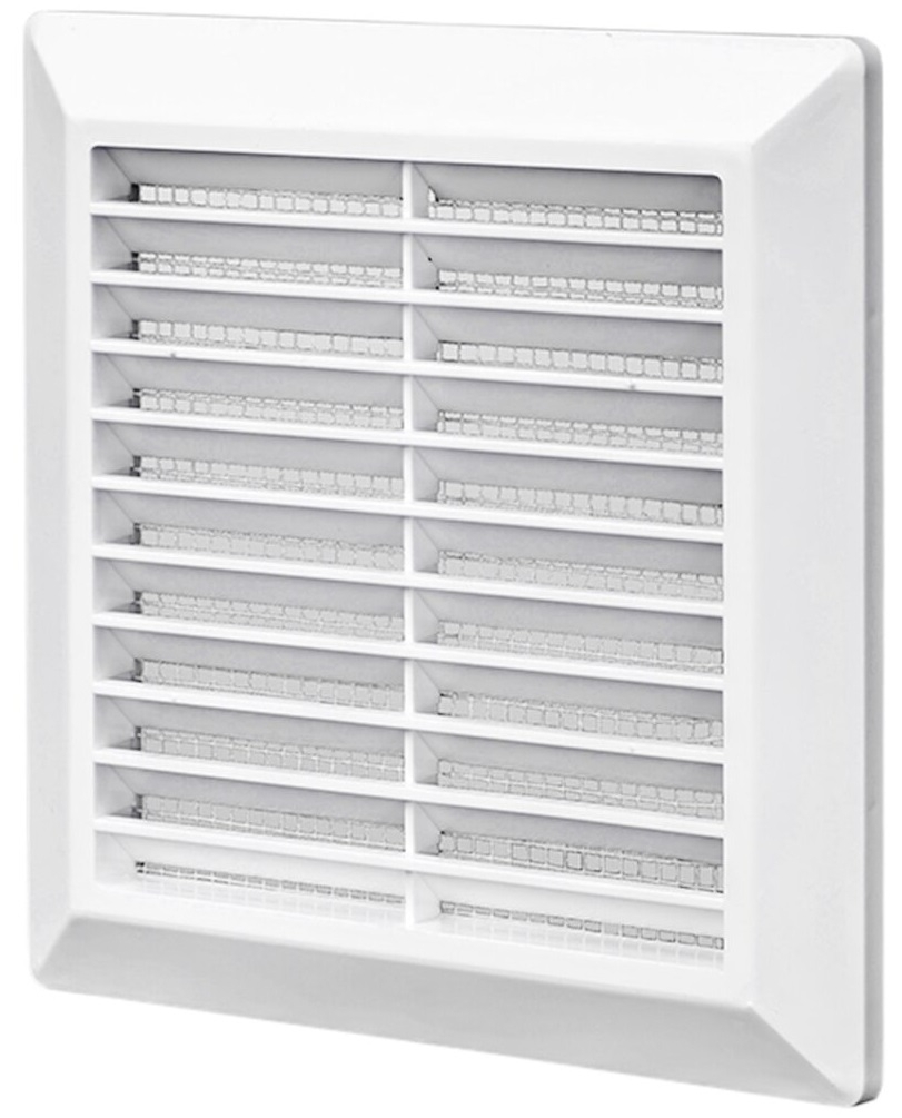 Решетка вентиляционная Event / Эвент Э2020Р с сеткой, из пластика, белая, размер 200х200мм / строительство и ремонт