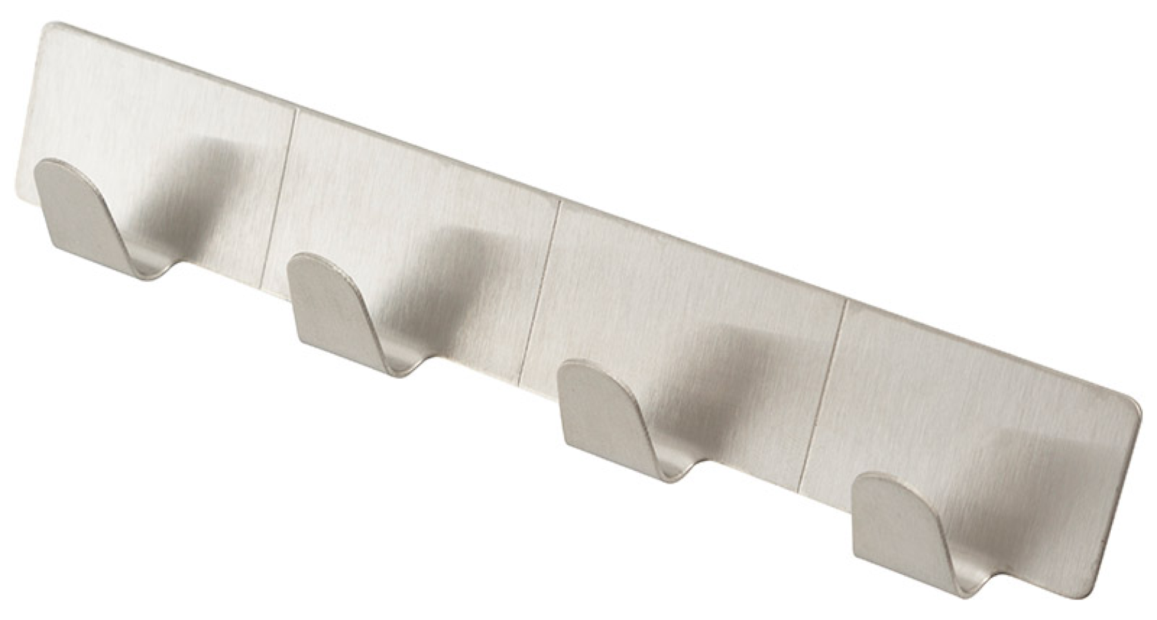 Вешалка настенная Рыжий кот на самоклеящейся основе, 4 крючка, из нержавеющей стали, серебристая, 2.5х16см / товары для дома