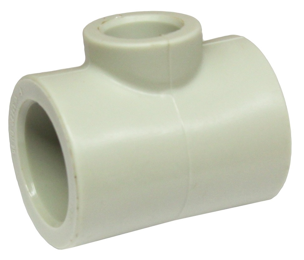 Тройник FV-Plast / ФВ-Пласт редуцированный для труб, под сварку, полипропиленовый, серый, диаметр 20/25мм / водоснабжение