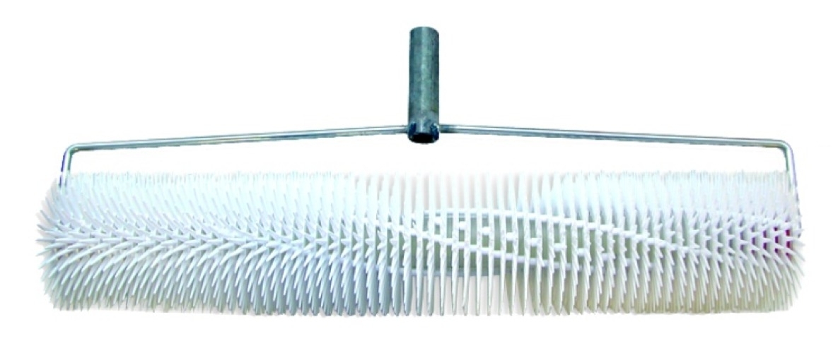 Валик игольчатый для наливных полов 888 на металлическом стержне, пластиковый, белый, рабочая часть 400мм, иглы 14мм / строительство и ремонт