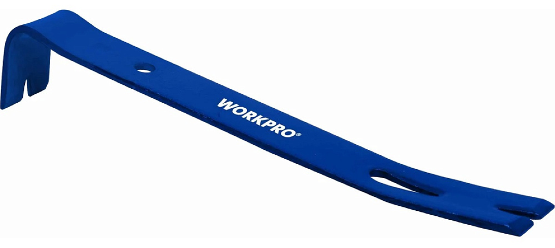 Гвоздодер WORKPRO / Воркпро плоскопрофильный двусторонний, стальной, синий, размером 450мм / инструменты