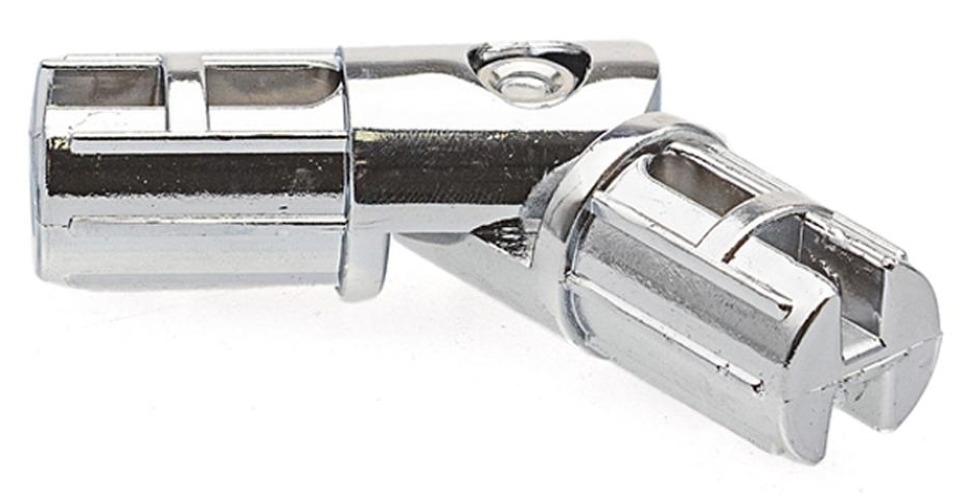 Соединитель для труб Element / Элемент поворотный стальной, цвет хром, диаметр 25мм / фурнитура для мебели