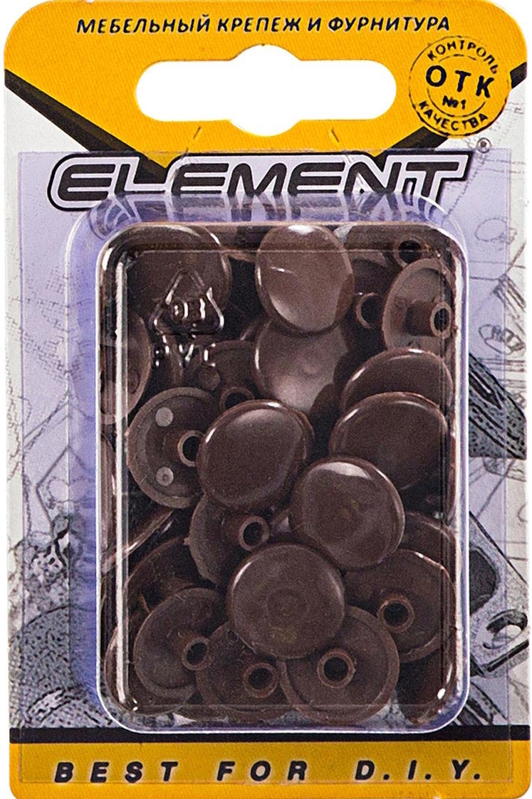 Заглушка декоративная Element / Элемент на мебельную стяжку, пластиковая, цвет дуб, 7мм, 50шт. / строительство и ремонт