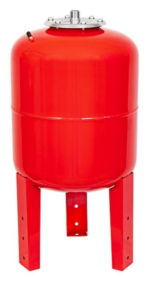 Расширительный бак Теплокс РБ-50 для отопления, стальной, красный, 1дюйм, горловина 95мм, 50л / водоснабжение