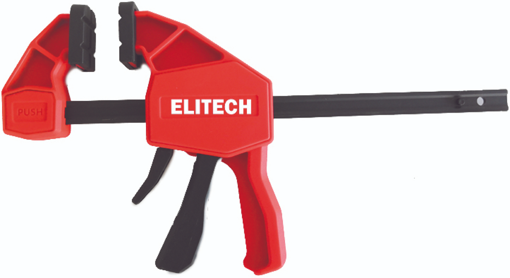 Струбцина Elitech / Элитеч быстрозажимная, реечная, усилие 800Н, из металла и пластика, красная, 300х65мм / инструменты