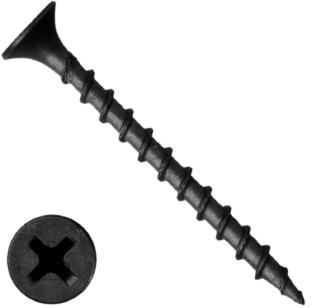 Саморез MIXTON / Микстон по дереву и гипсокартону сверло с потайной головкой из стали, черный, 3.5х50мм, PH2, 80шт. в упаковке / крепеж