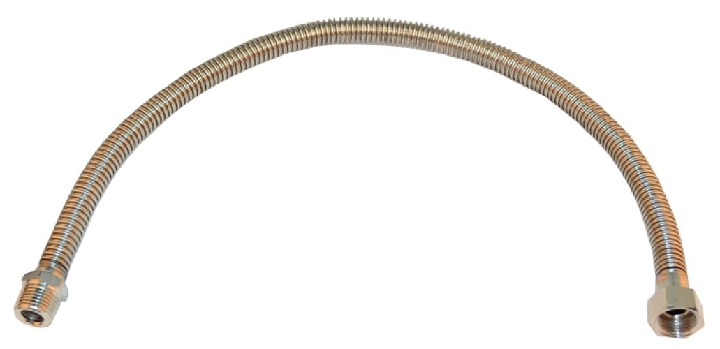 Подводка для газа TUBOFLEX / Тубофлекс сильфонная с внутренней-наружной резьбой, гайка-штуцер, стальная, серая, диаметр 1/2дюйм, 0.5м / газовый шланг