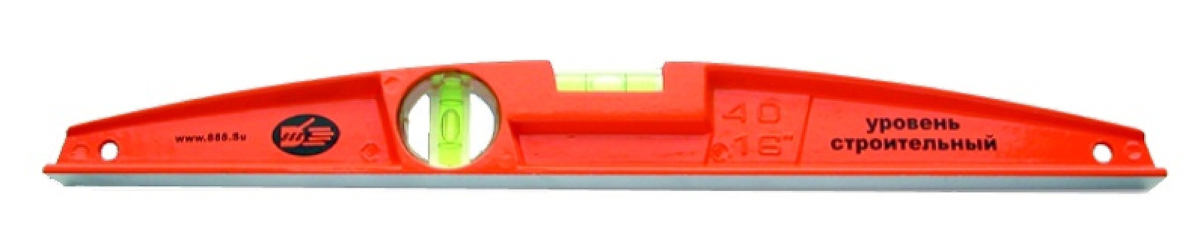 Уровень строительный 888 скелетный, с 2 фрезерованными основаниями, 2 глазка из акрила, из алюминия, длина 40см / измерительный инструмент