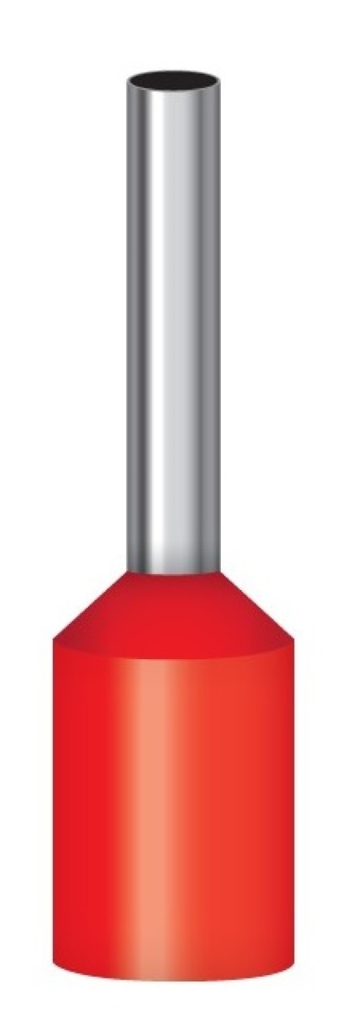 Кабельный наконечник Navigator / Навигатор 71090 NET-E1012 гильза втулочный медный полиамидная изоляция красный, для провода сечением 1мм², 100шт. в упаковке / электрика