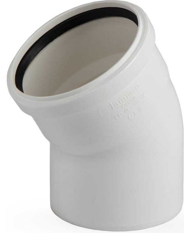 Отвод канализационный Lammin / Ламмин раструбный малошумный, полипропиленовый, белый, d110мм, 30 / сантехника