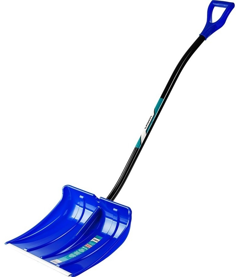 Лопата СИБИН для уборки снега, с рукояткой, из алюминия и пластика, ковш 500х374мм / садовый инструмент