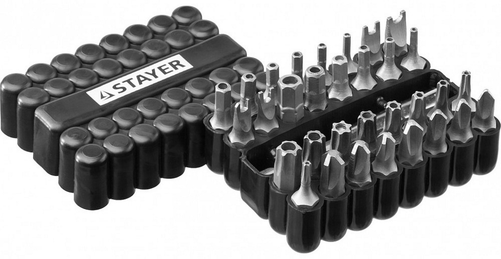 Набор бит Stayer / Стайер MASTER для шуруповерта, из стали, длина 25мм, 33шт. / оснастка