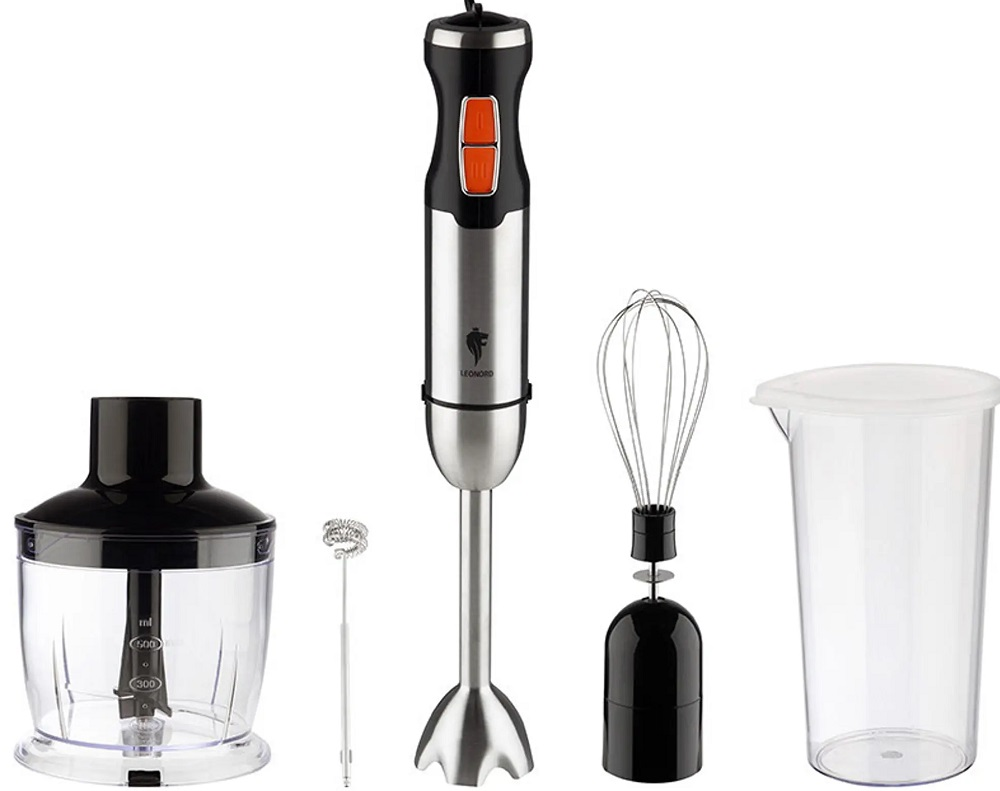 Блендер Leonord / Леонорд LE-1744 погружной, двухскоростной, из стали и пластика, черный, 1200Вт / бытовая техника