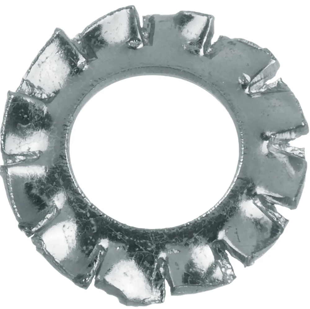 Шайба Стройбат зубчатая, из оцинкованной стали, DIN 6798, диаметр 5мм, 10шт. / крепеж