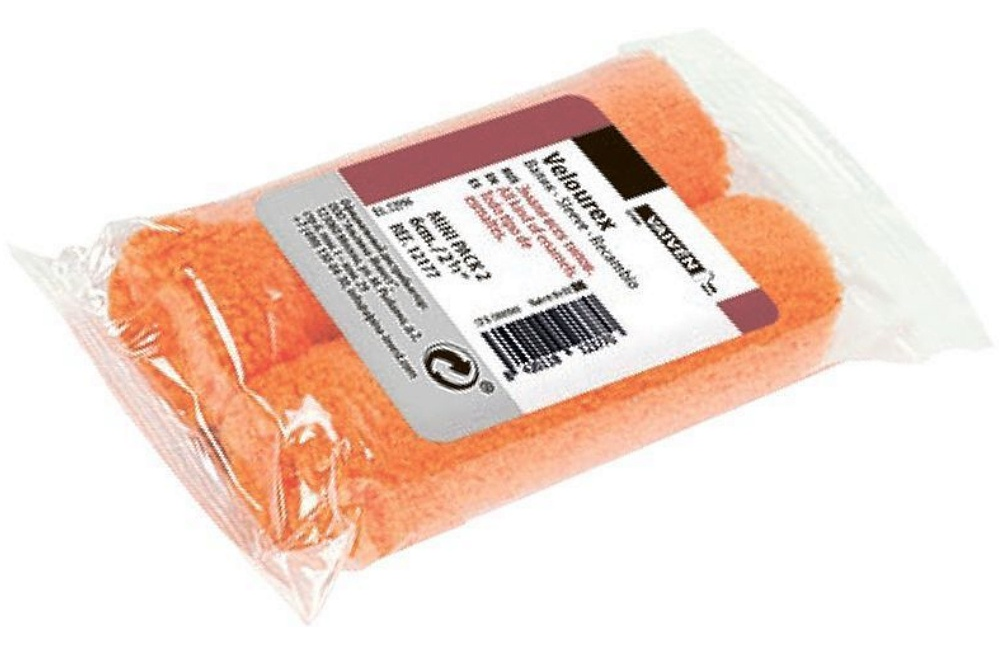 Ролик для валика VAIVEN / Вайвен Velourex мини без ручки, из велюра, диаметр 6мм, длина 60мм, 2шт. / строительство и ремонт