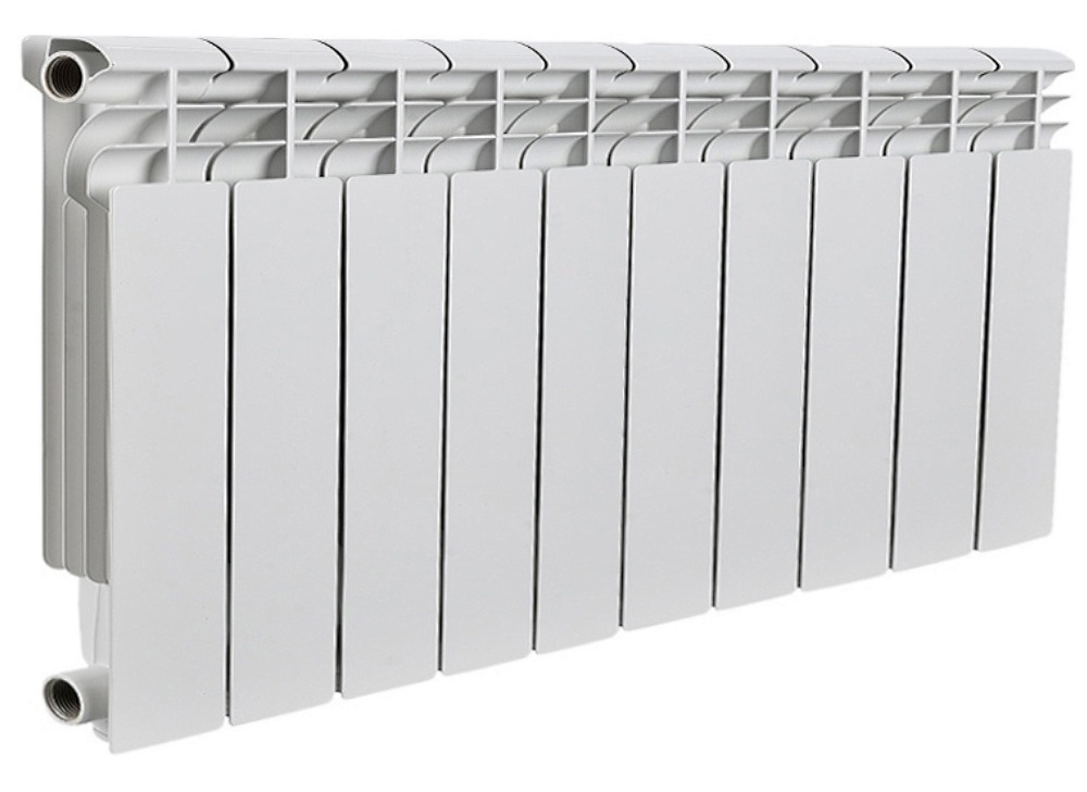 Секционный радиатор Rommer / Роммер Profi BM 350 биметаллический, белый, 800х418х80мм, 10 секций, 19.74атм, теплоотдача 1195Вт / отопление