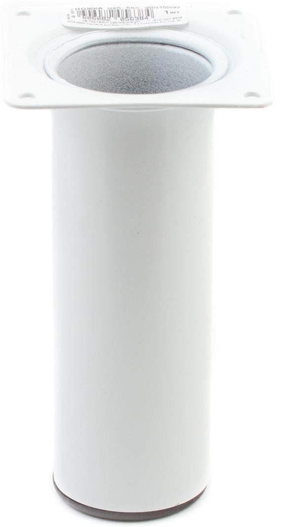 Ножка мебельная Стройбат круглая, нерегулируемая, стальная, белая, 50х50х150мм / фурнитура для мебели