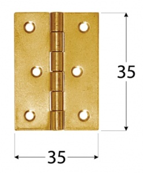 Петля мебельная DMX / ДМХ накладная, металлическая, цвет золото, 35х35мм / фурнитура