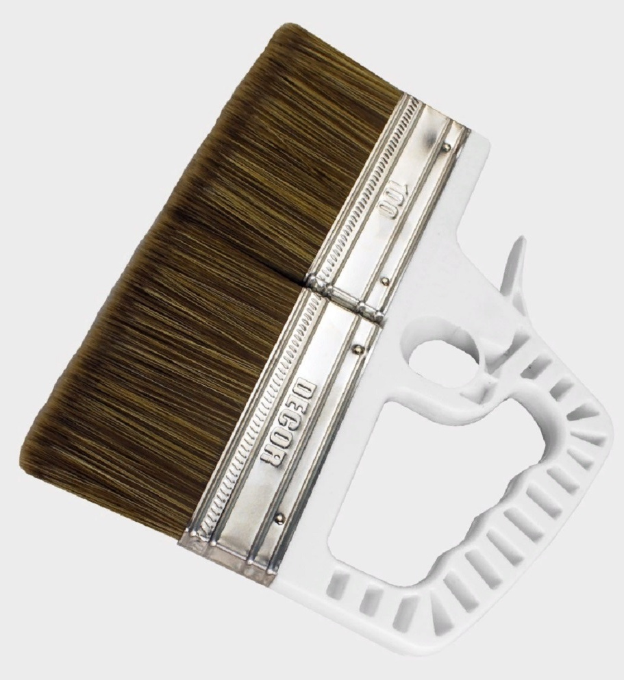 Кисть малярная DECOR / Декор для лака, с синтетическим темным ворсом, плоская, 200мм / малярные и отделочные инструменты