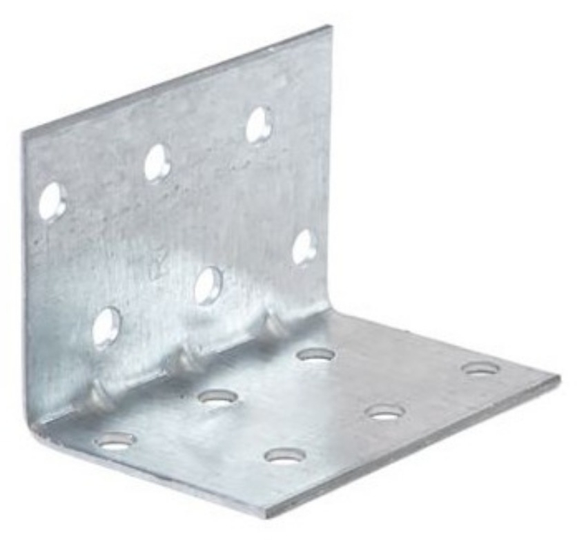 Крепежный уголок Rock Solid Connection / Рок Солид Конекшн усиленный, из оцинкованной стали, серый, 40х40х60х1.5мм / строительство и ремонт