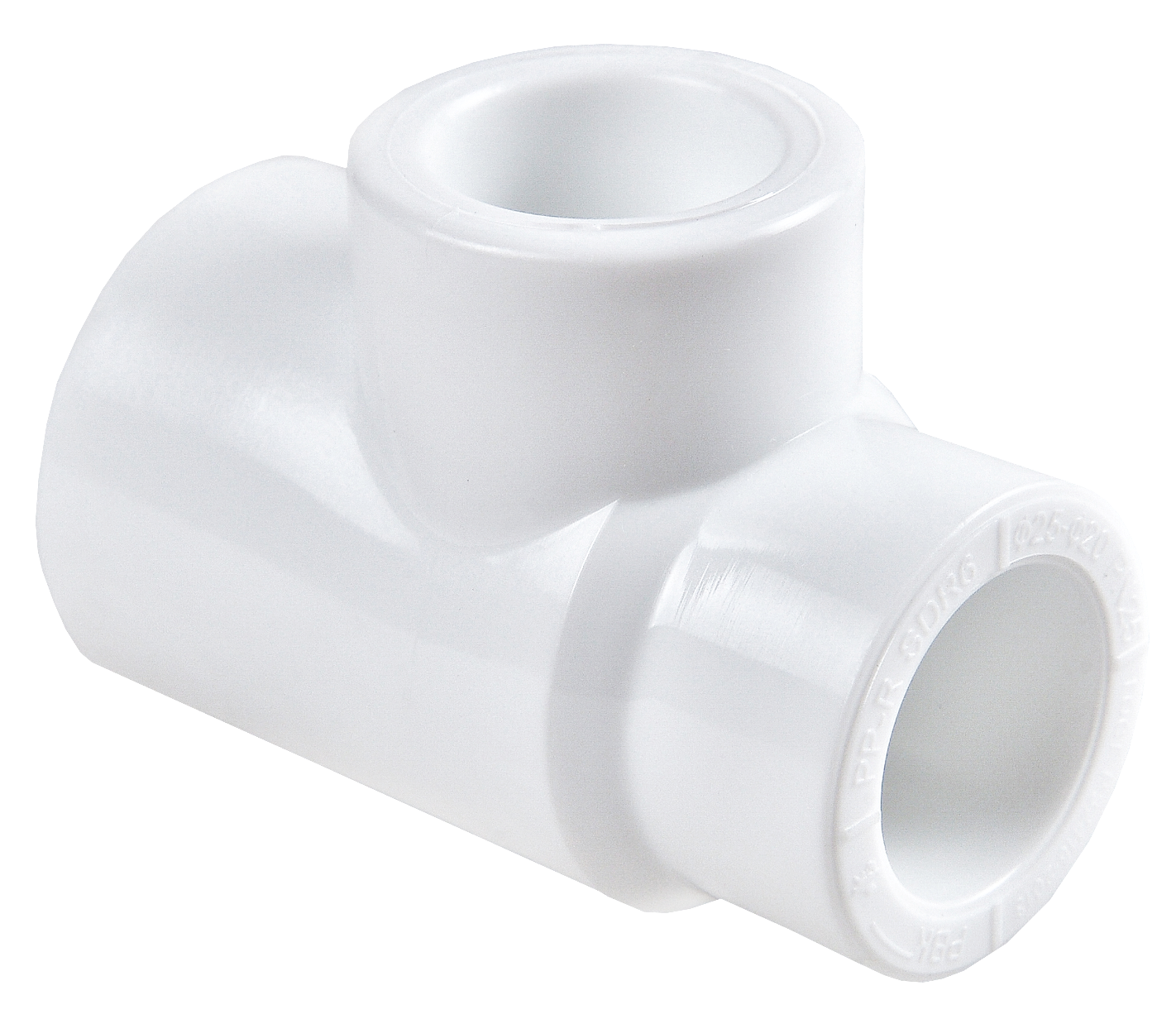 Тройник РВК переходной для труб, под сварку, полипропиленовый, белый, диаметром 20/25мм / водоснабжение