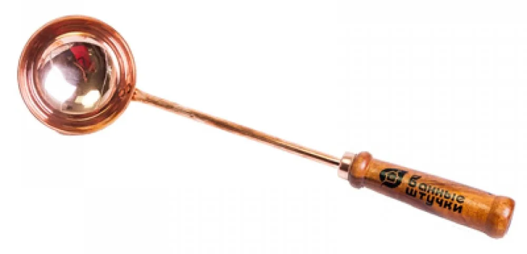 Ковш для бани Банные штучки с деревянной ручкой, медный, 42см / товары для бань и саун