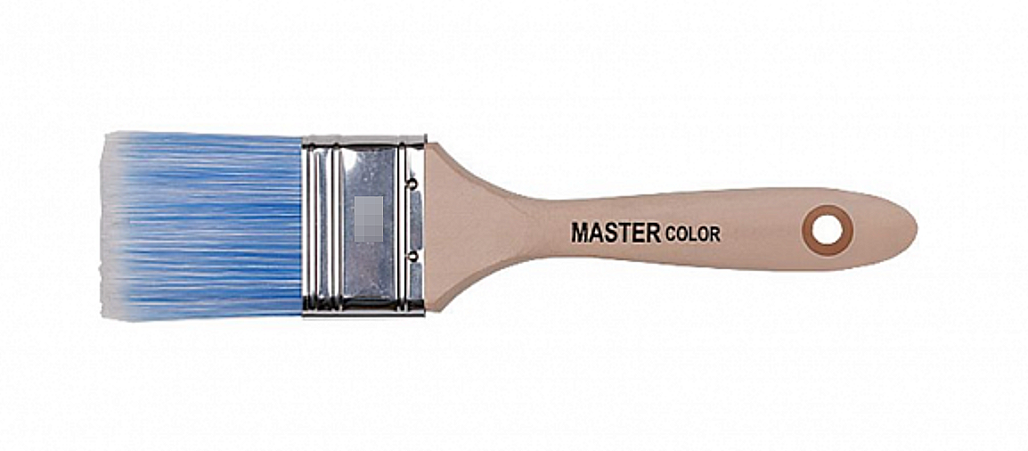 Кисть малярная Master Color / Мастер Колор флейцевая, с ПЭТ-щетиной и буковой ручкой, 30х14мм / малярные и отделочные инструменты
