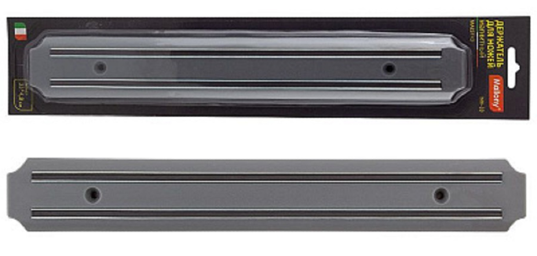 Магнитный держатель для ножей Mallony / Маллони MAESTRO MH-33 подвесной, из пластика и стали, серый, размером 330×48мм / товары для кухни