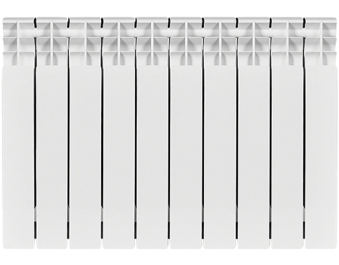 Секционный радиатор Stout / Стаут Titan 500 биметаллический, белый, 800х100х570мм, 10 секций, 30атм, теплоотдача 1980Вт / отопление