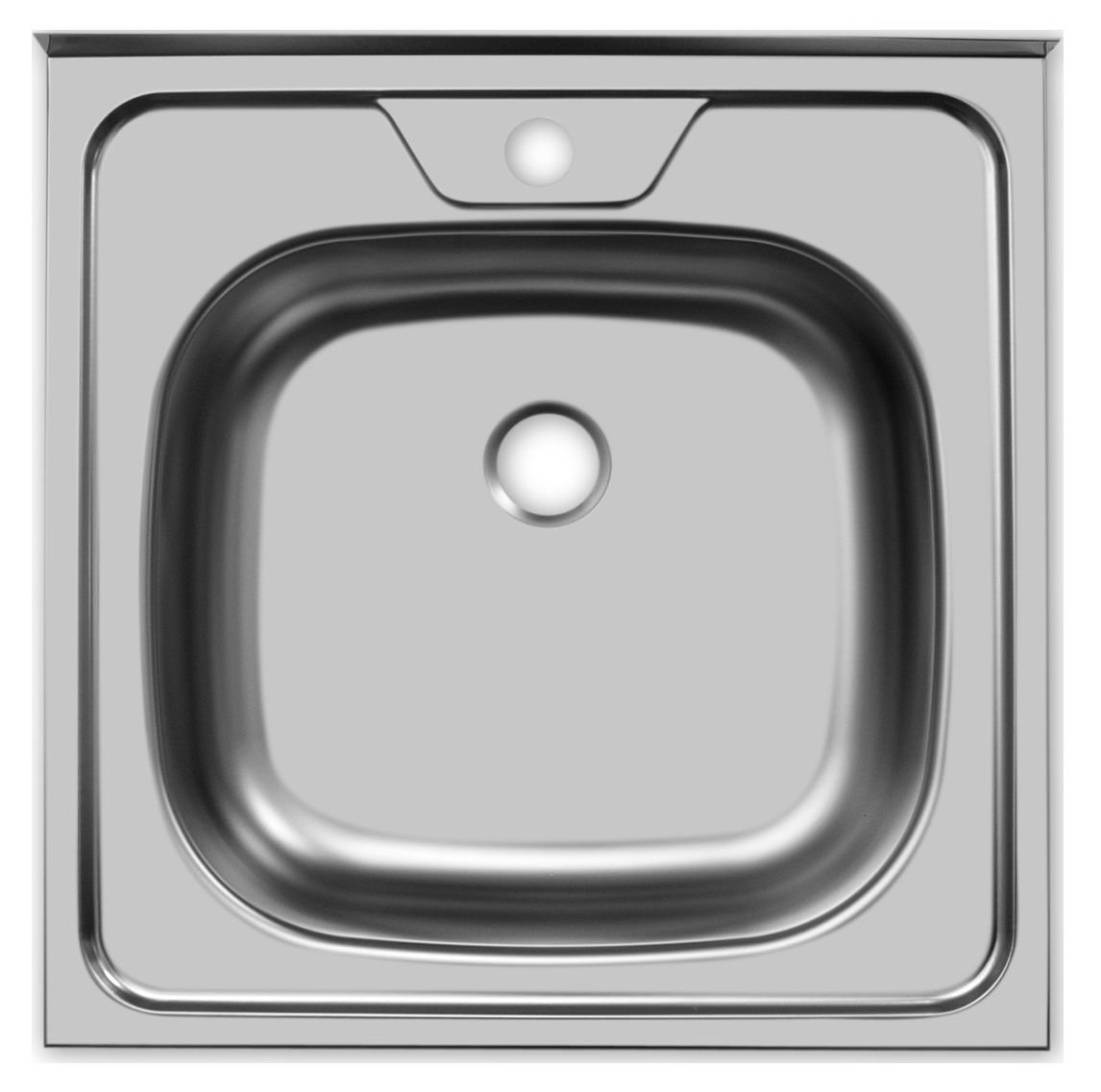 Мойка Ukinox / Юкинокс Стандарт для кухни, квадратная, из нержавеющей стали, цвет хром, 500х500х140мм / сантехника