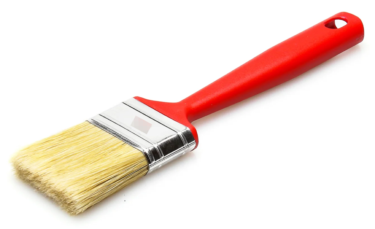 Кисть малярная флейцевая, с натуральной светлой щетиной и красной пластиковой ручкой, 35х12мм / малярные и отделочные инструменты
