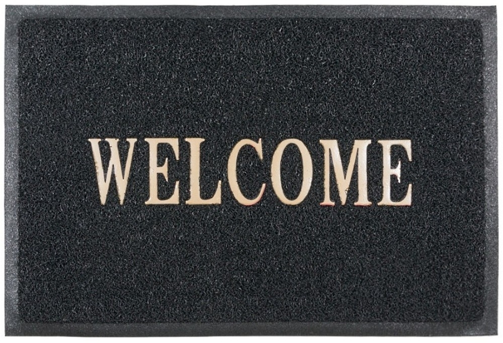 Коврик придверный Sunstep / Санстеп Spongy Welcome, для помещений, из ПВХ, черный, 50х80см / товары для дома