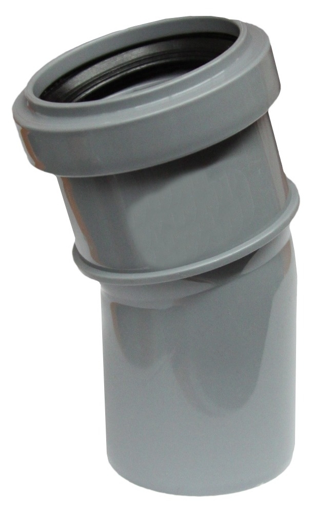 Отвод канализационный Sinikon / Синикон раструбный, полипропиленовый, серый, d40мм, 15 / сантехника