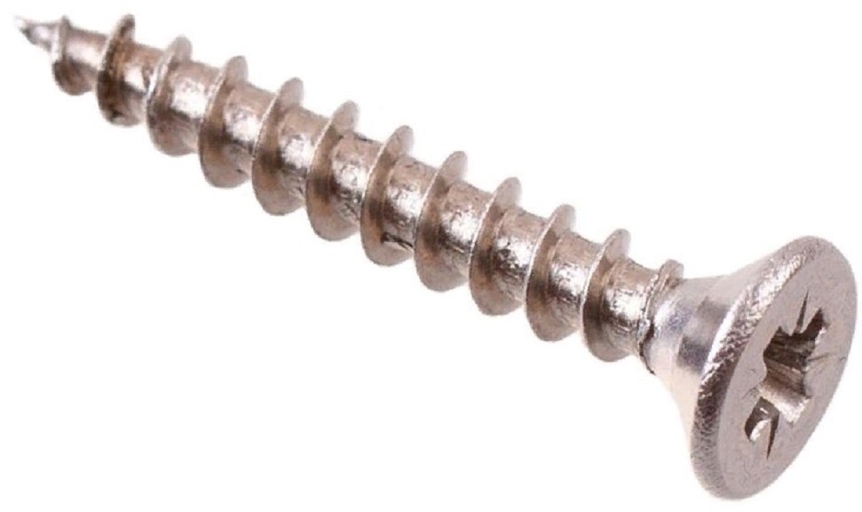 Саморез Fixbox / Фиксбокс универсальный с потайной головкой из нержавеющей стали, серый, 4х30мм, PZ0, 200шт. в упаковке / крепеж