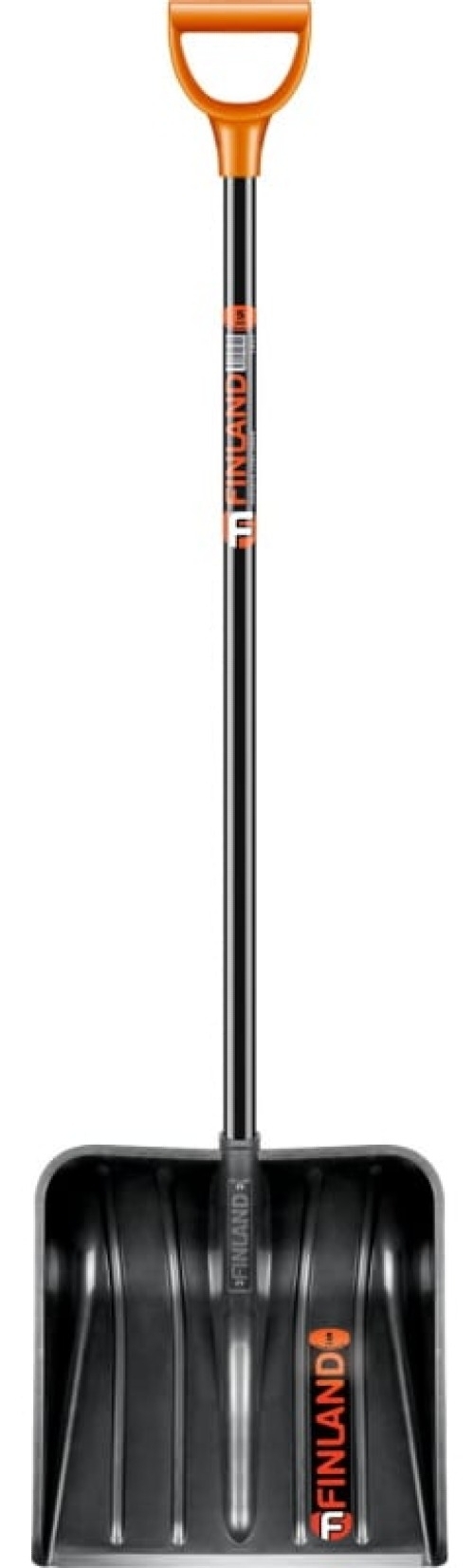Лопата FINLAND / Финланд для уборки снега, с рукояткой, из пластика и стали, черная, ковш 410х405мм / садовый инструмент