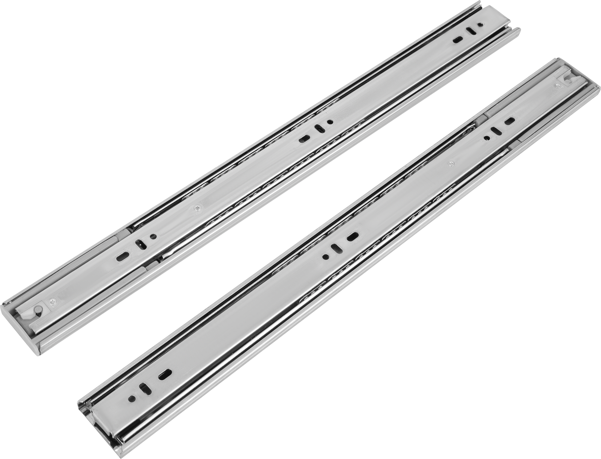 Направляющие СКОБЯНОЙ шариковые, без доводчиков, из металла, цвет серый, 400мм, 2шт. / фурнитура для мебели