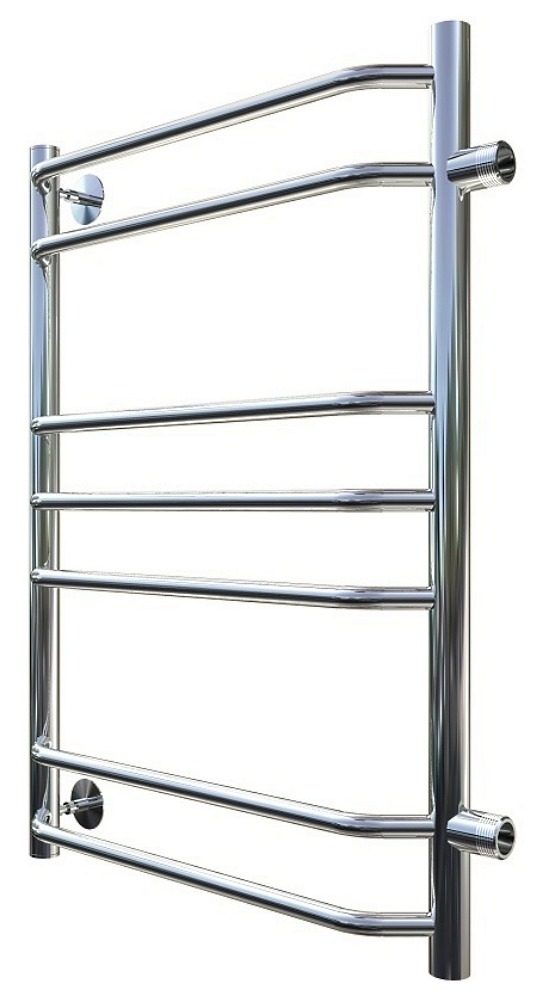 Полотенцесушитель водяной ТРУГОР Браво ПМ 3 лесенка, горизонтальное подключение, из нержавеющей стали, хром, 1дюйм, 800х500мм / отопление