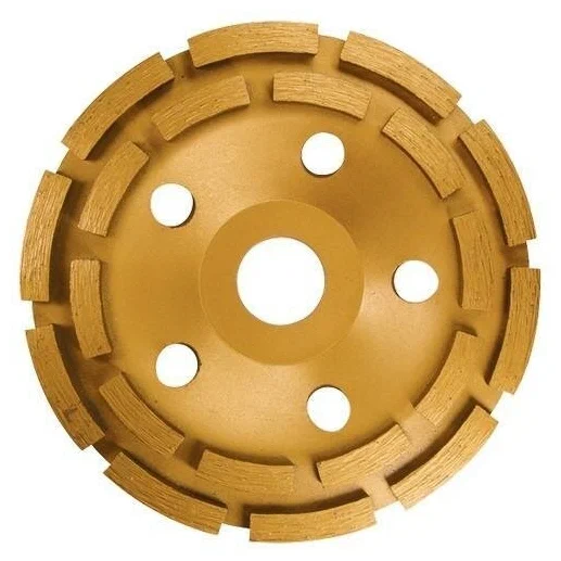 Чашка шлифовальная Matrix / Матрикс двухрядная алмазная, по бетону, зачистная, на металлической основе, посадка 22.2мм, диаметр 180мм / оснастка