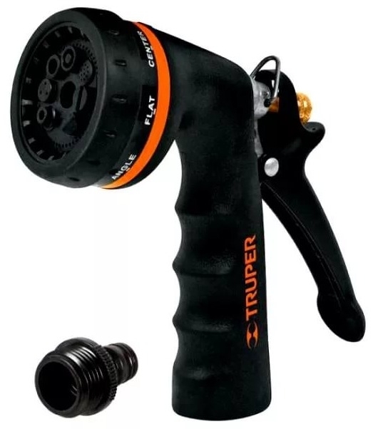 Пистолет для полива TRUPER / Трупер PR-208 с коннектором и регулировкой интенсивности распыления, в корпусе из пластика, 200х70х30мм / дом и сад