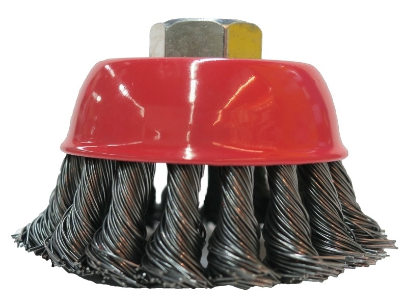 Щетка крацовка ORIENTCRAFT / Ориенткрафт для МШУ, чашка, витая, стальная проволока, 100мм / инструменты