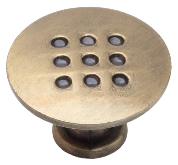 Ручка мебельная СКОБЯНОЙ кнопка из стали, цвет бронза, 1шт. в упаковке / фурнитура для мебели