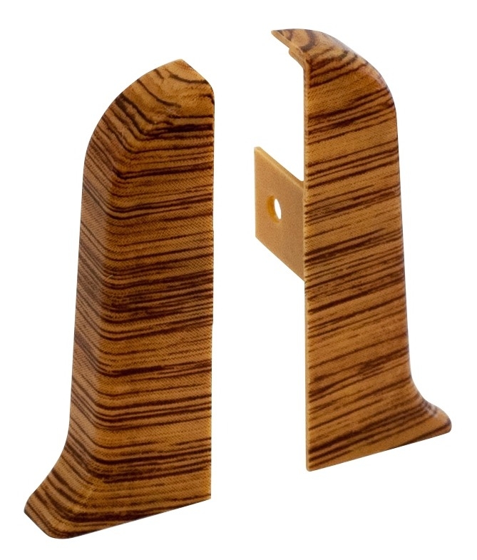 Заглушки для плинтуса MIXTON / Микстон с текстурой левая и правая, ПВХ, цвет дуб лионский, 56×10мм, 2шт. / строительство и ремонт